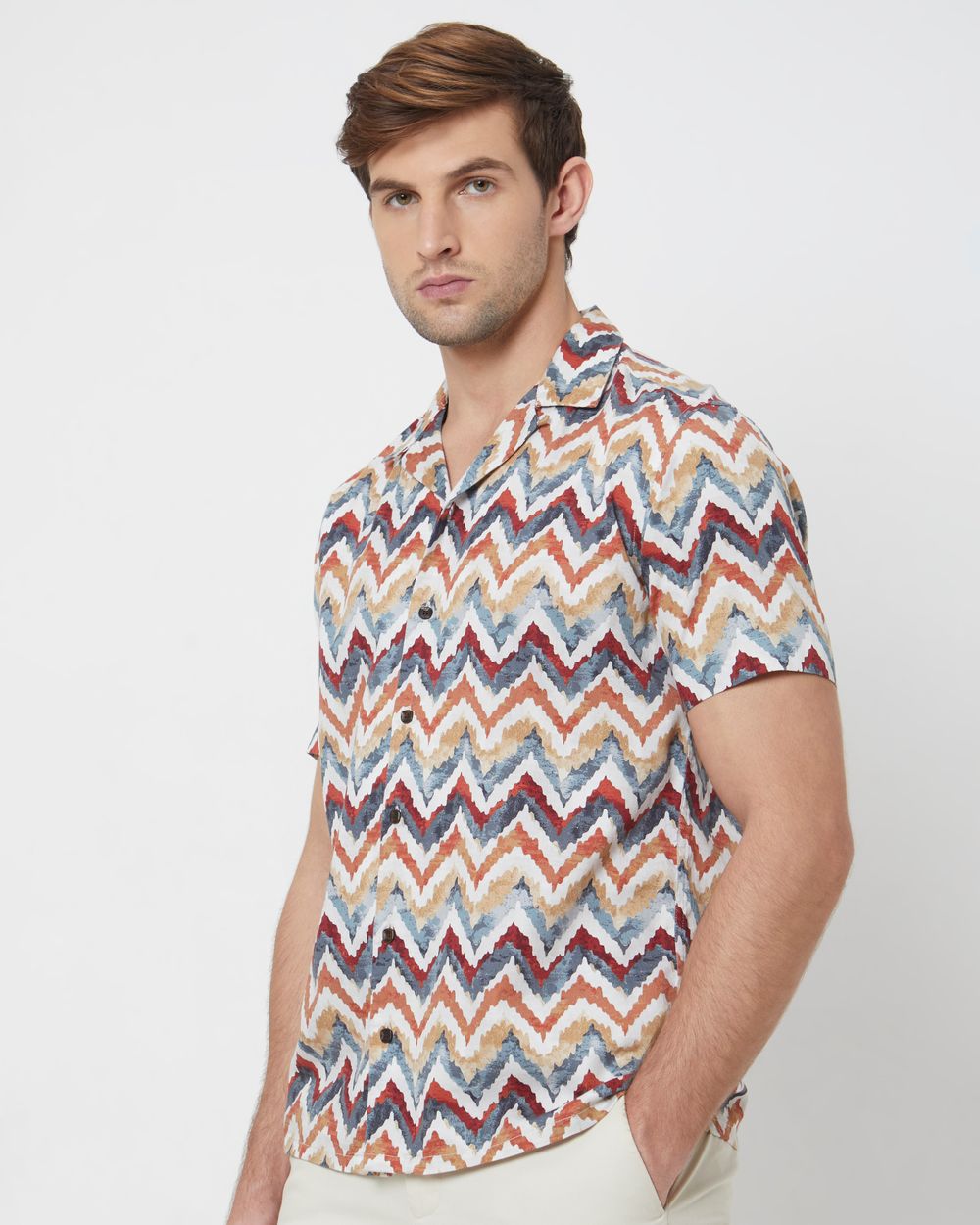 Multi Resort Print Relaxed Fit Casual Shirt