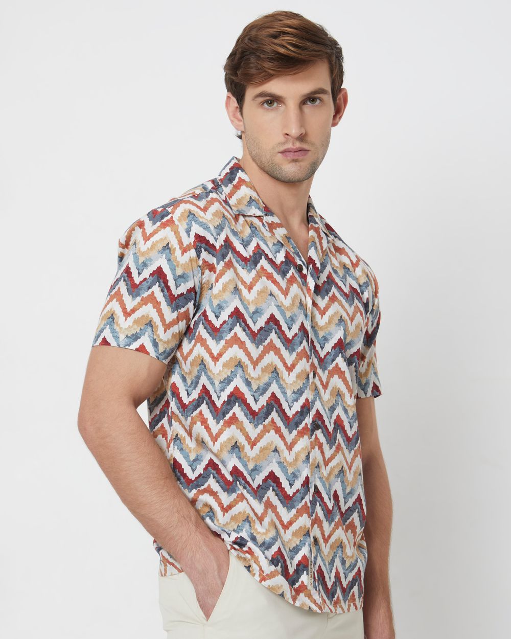 Multi Resort Print Relaxed Fit Casual Shirt