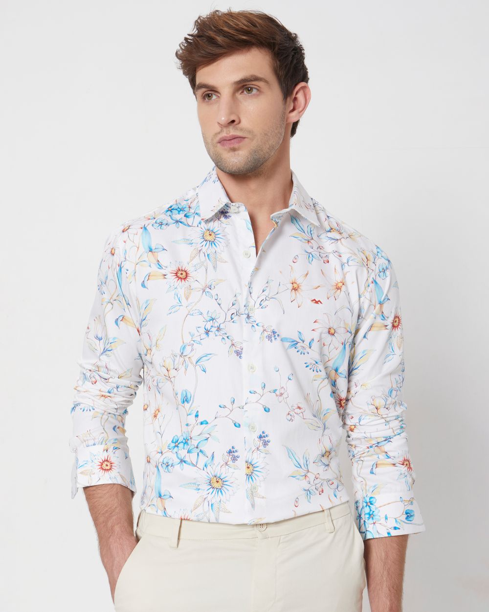 Multi Digital Print Slim Fit Casual Shirt