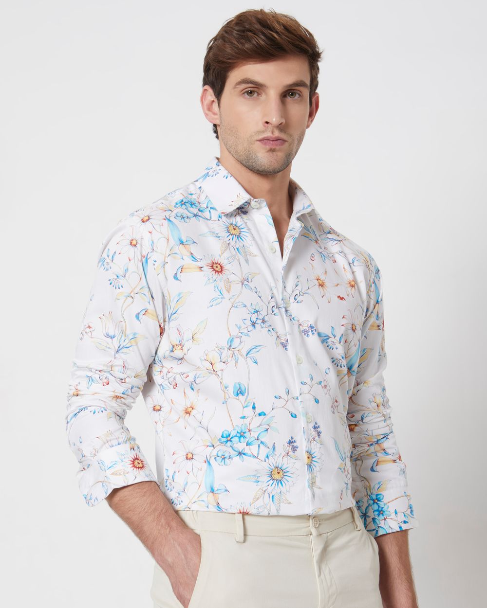 Multi Digital Print Slim Fit Casual Shirt