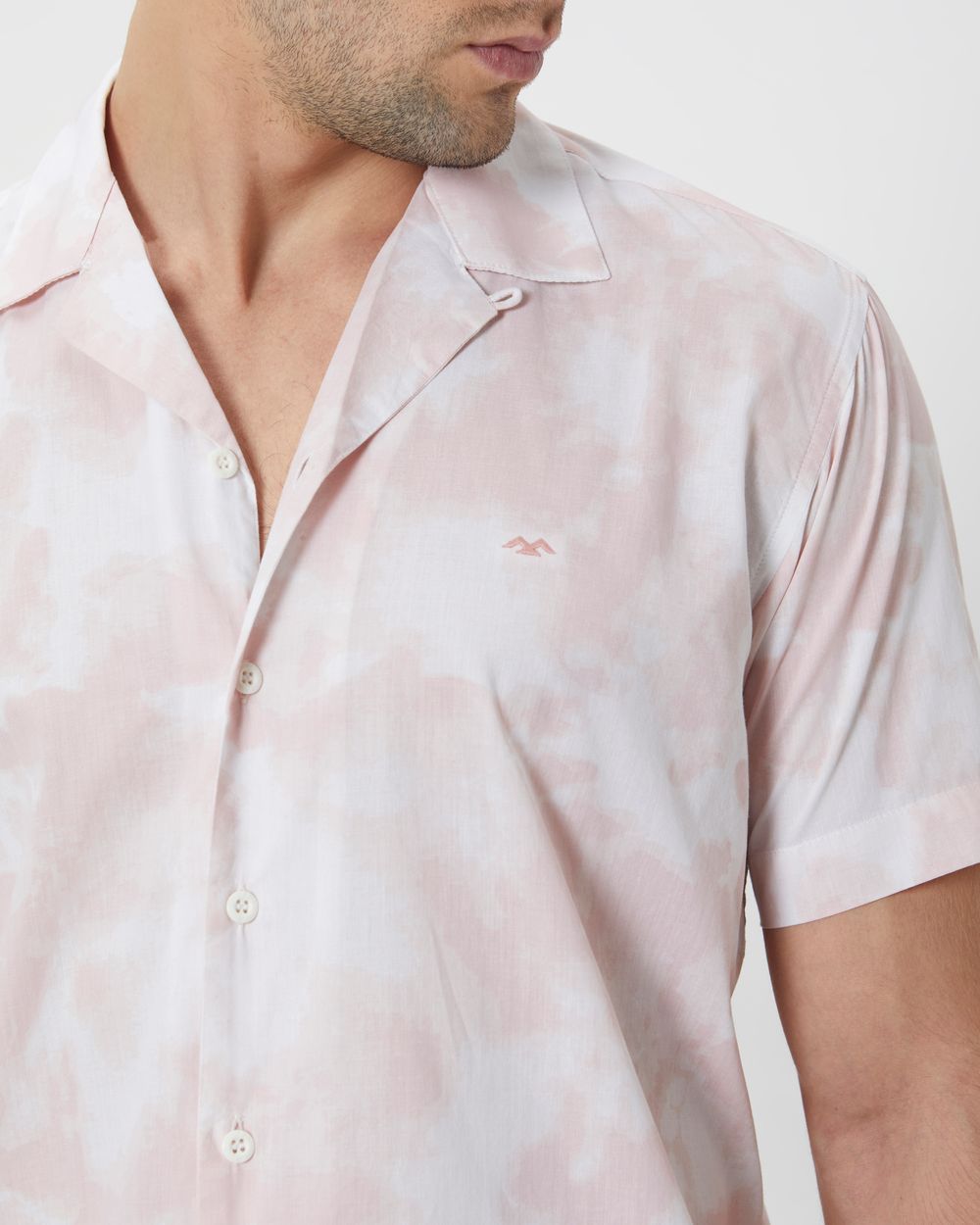 Pink Cloud Print Relaxed Fit Casual Shirt
