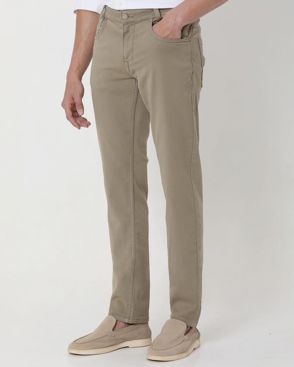 Light Olive Super Slim Fit Superstretch Coloured Jeans
