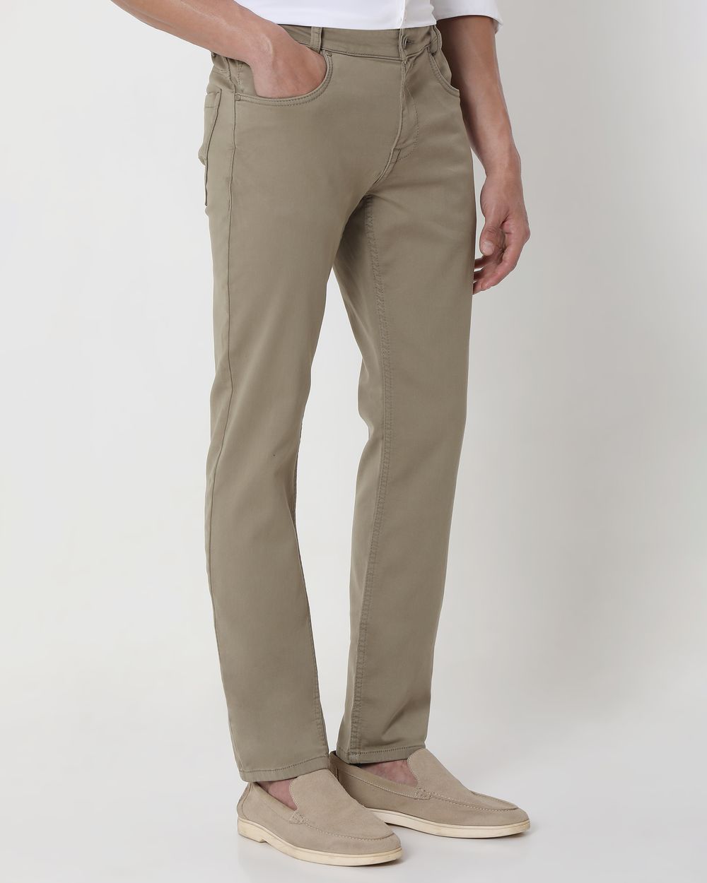 Light Olive Super Slim Fit Superstretch Coloured Jeans