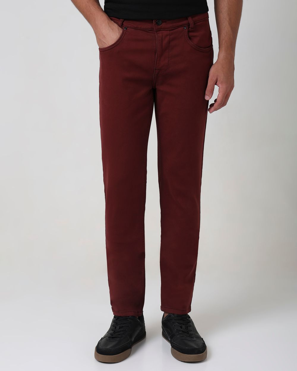Maroon Super Slim Fit Superstretch Coloured Jeans