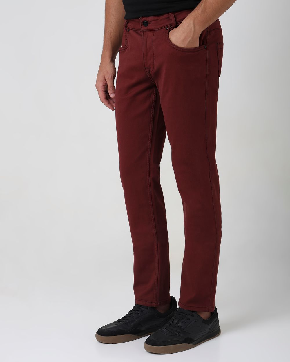 Maroon Super Slim Fit Superstretch Coloured Jeans