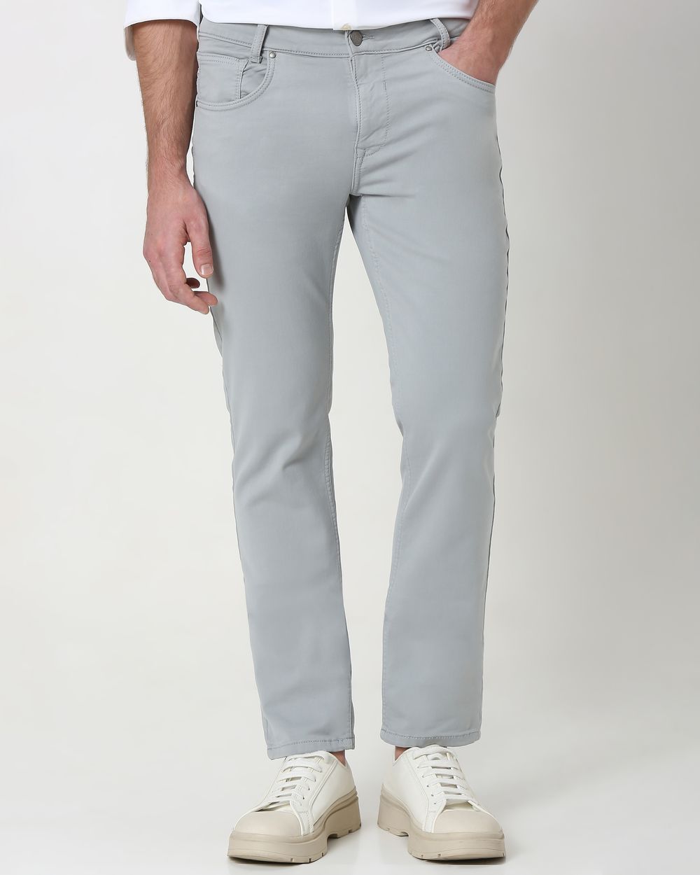 Light Grey Super Slim Fit Superstretch Coloured Jeans
