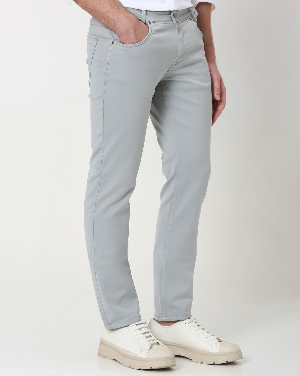 Light Grey Super Slim Fit Superstretch Coloured Jeans
