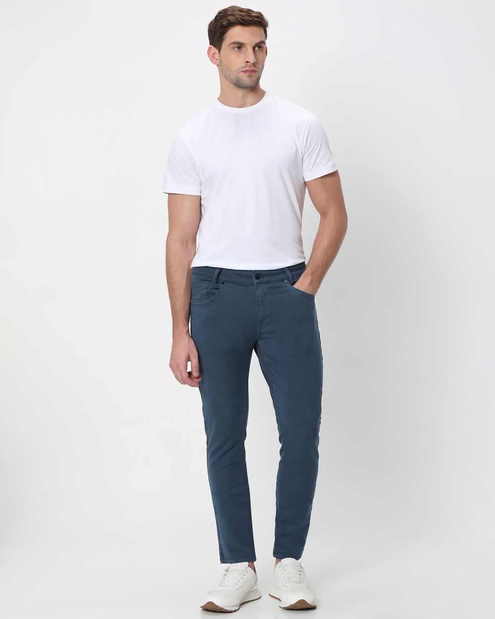 Blue Skinny Fit Superstretch Coloured Jeans