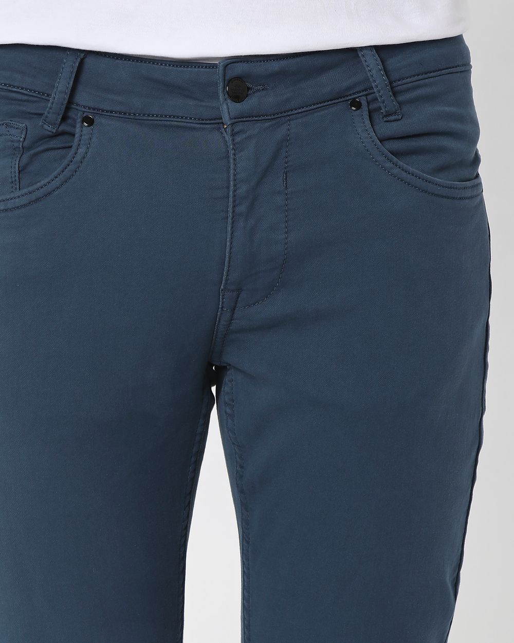 Blue Skinny Fit Superstretch Coloured Jeans