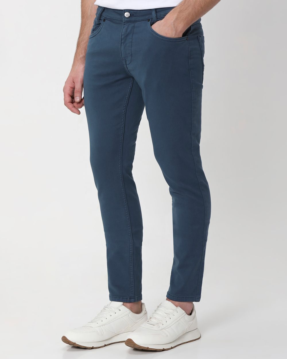 Blue Skinny Fit Superstretch Coloured Jeans