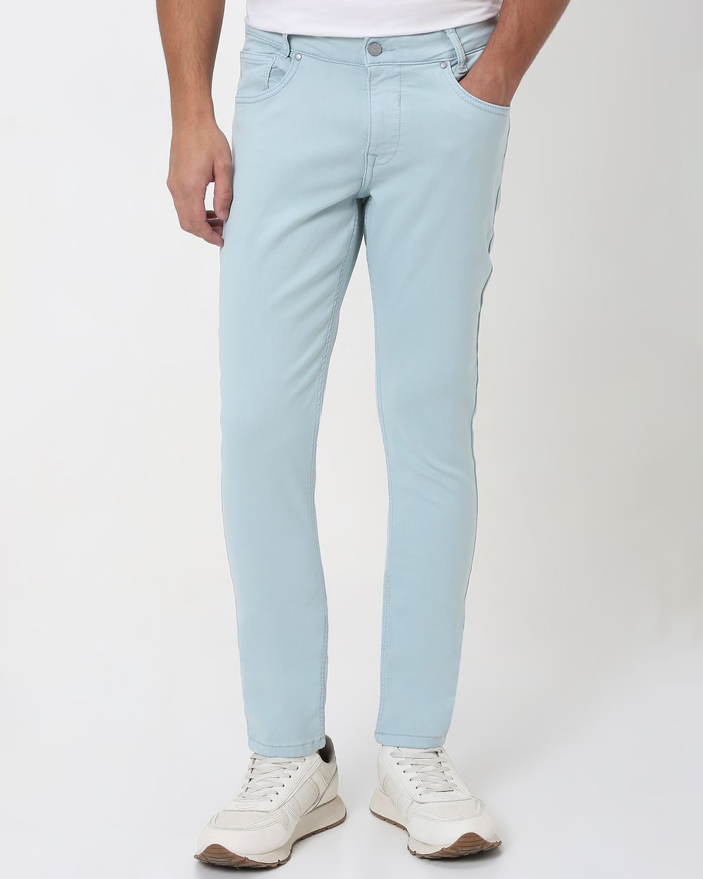 Light Blue Skinny Fit Superstretch Coloured Jeans