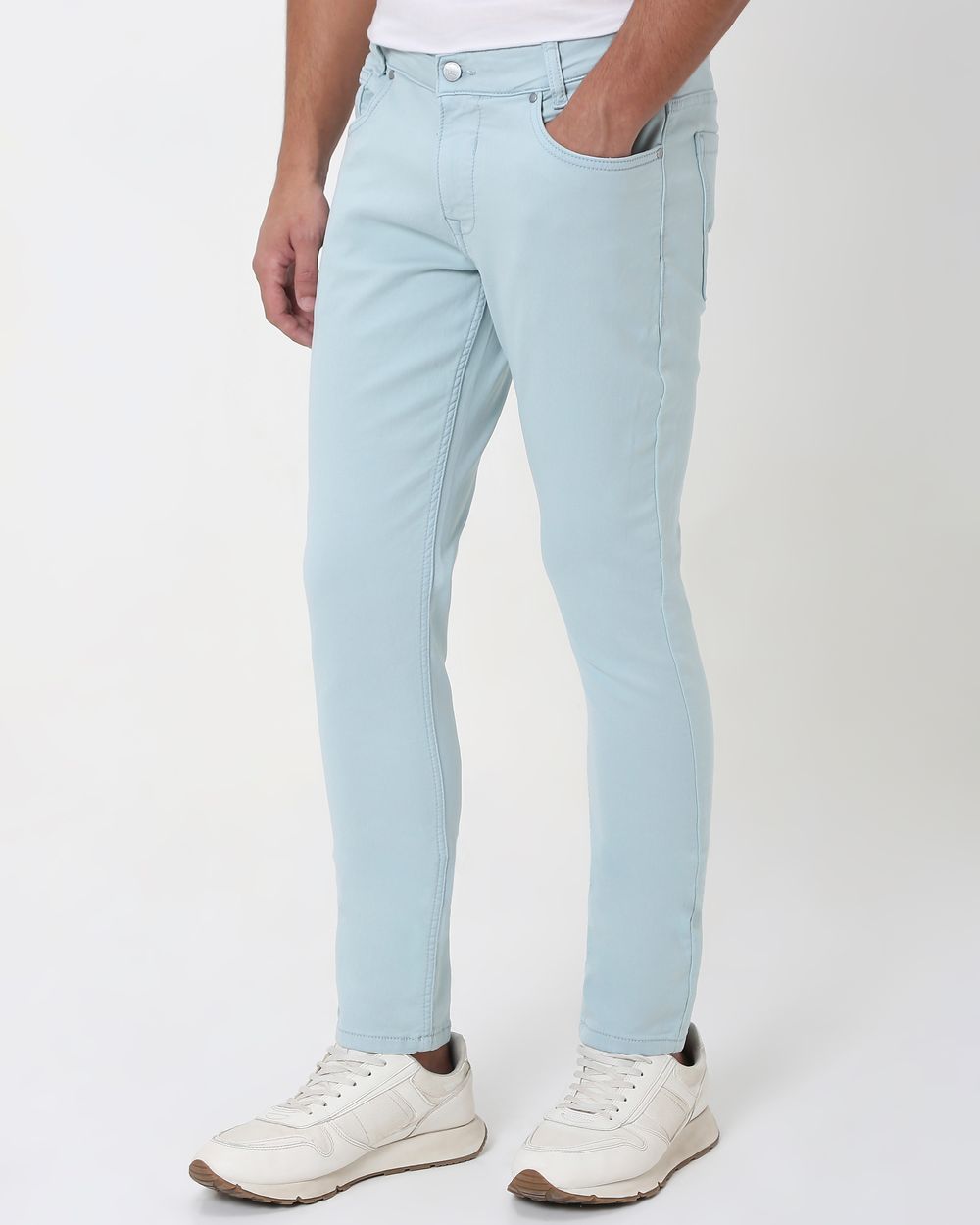 Light Blue Skinny Fit Superstretch Coloured Jeans