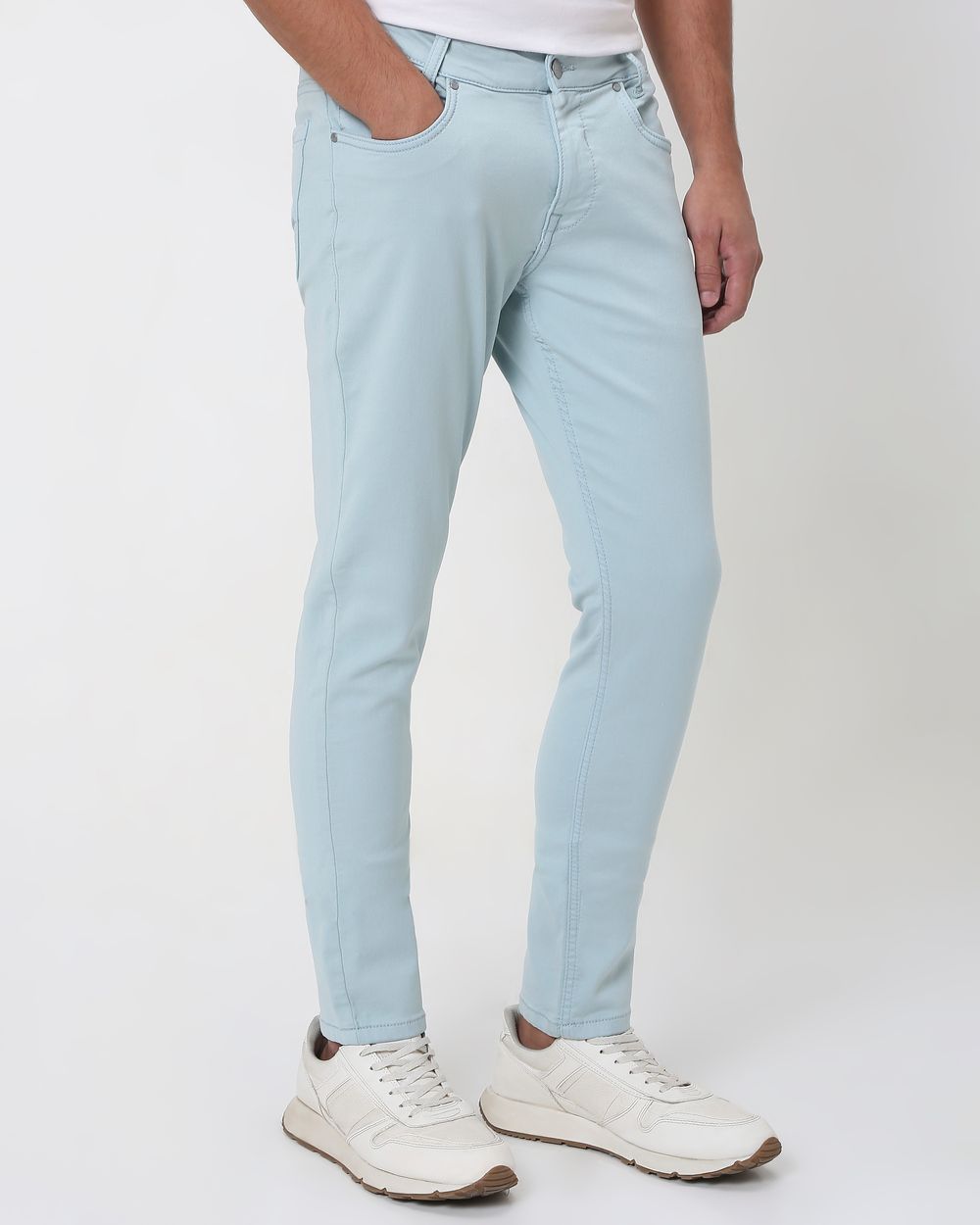 Light Blue Skinny Fit Superstretch Coloured Jeans