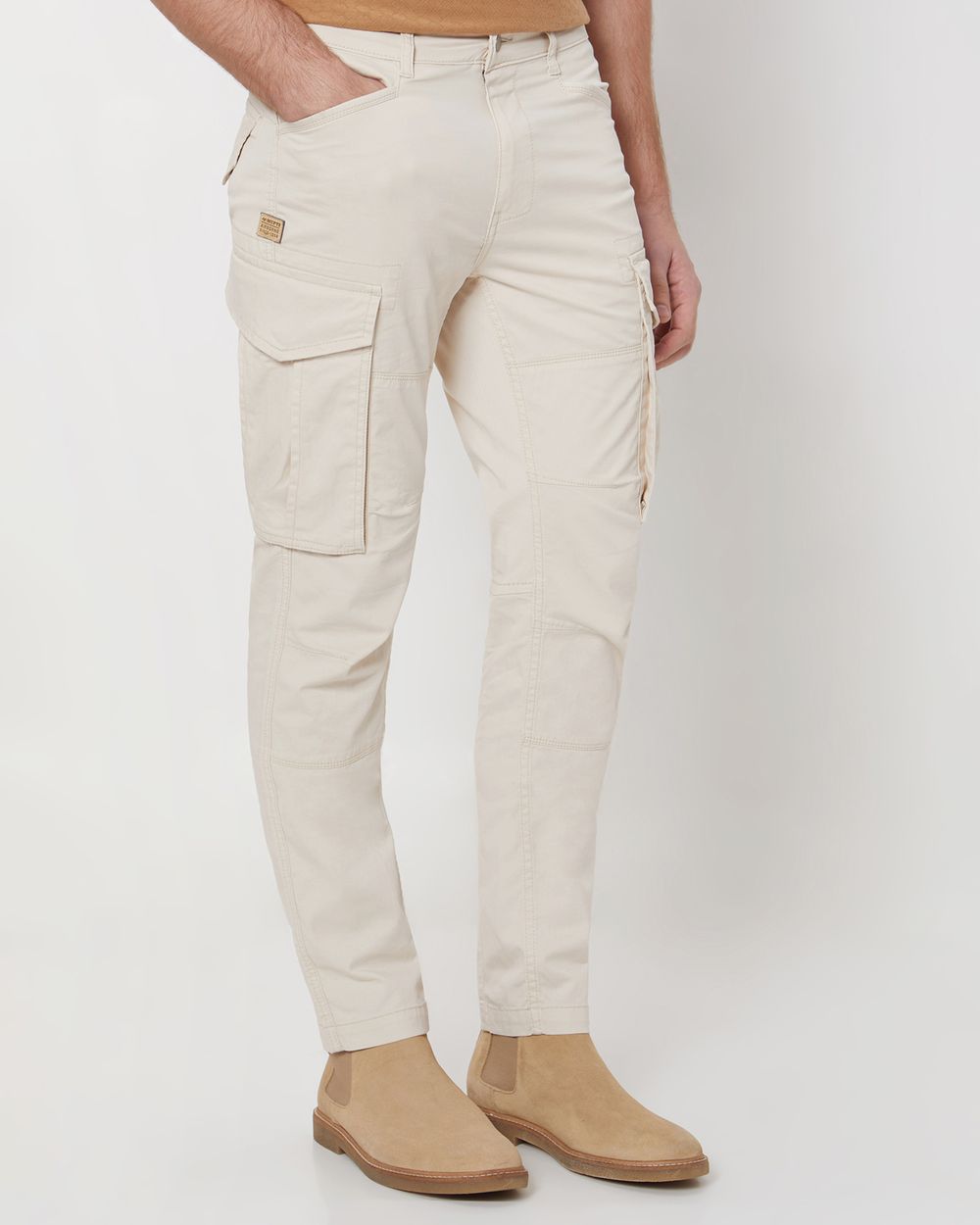 Off White Slim Fit Cargo