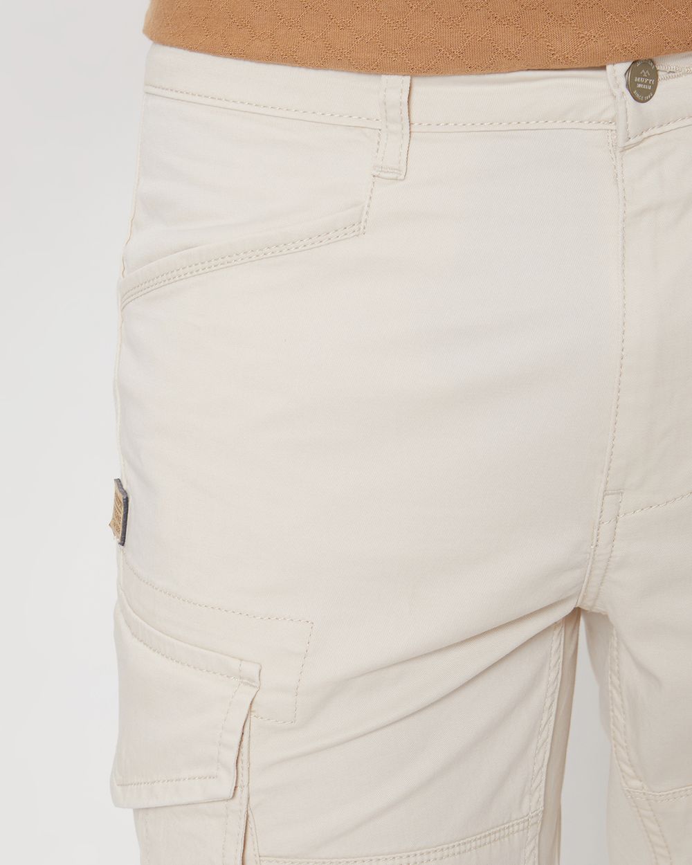 Off White Slim Fit Cargo
