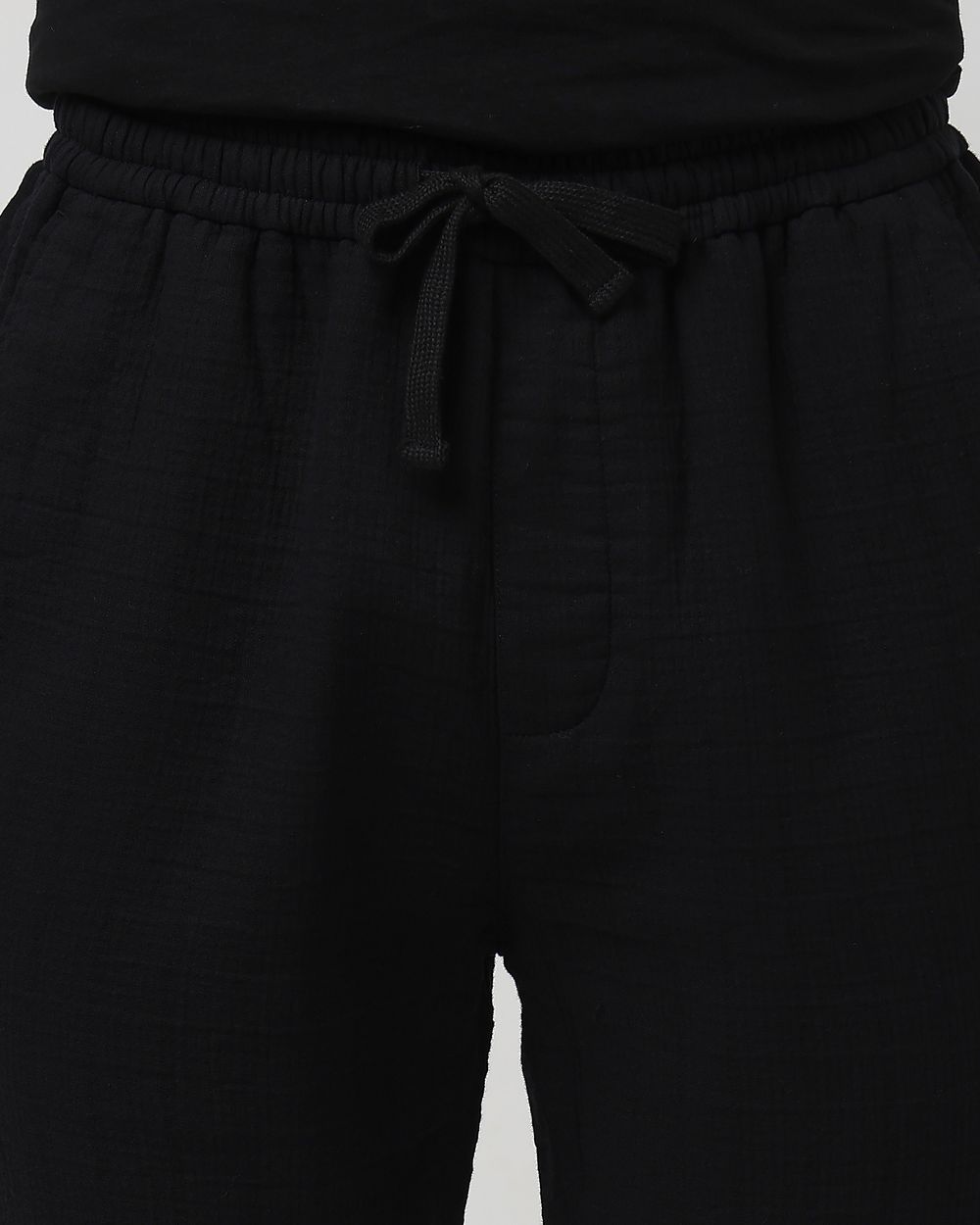 Black Relaxed Fit Drawstring Trouser