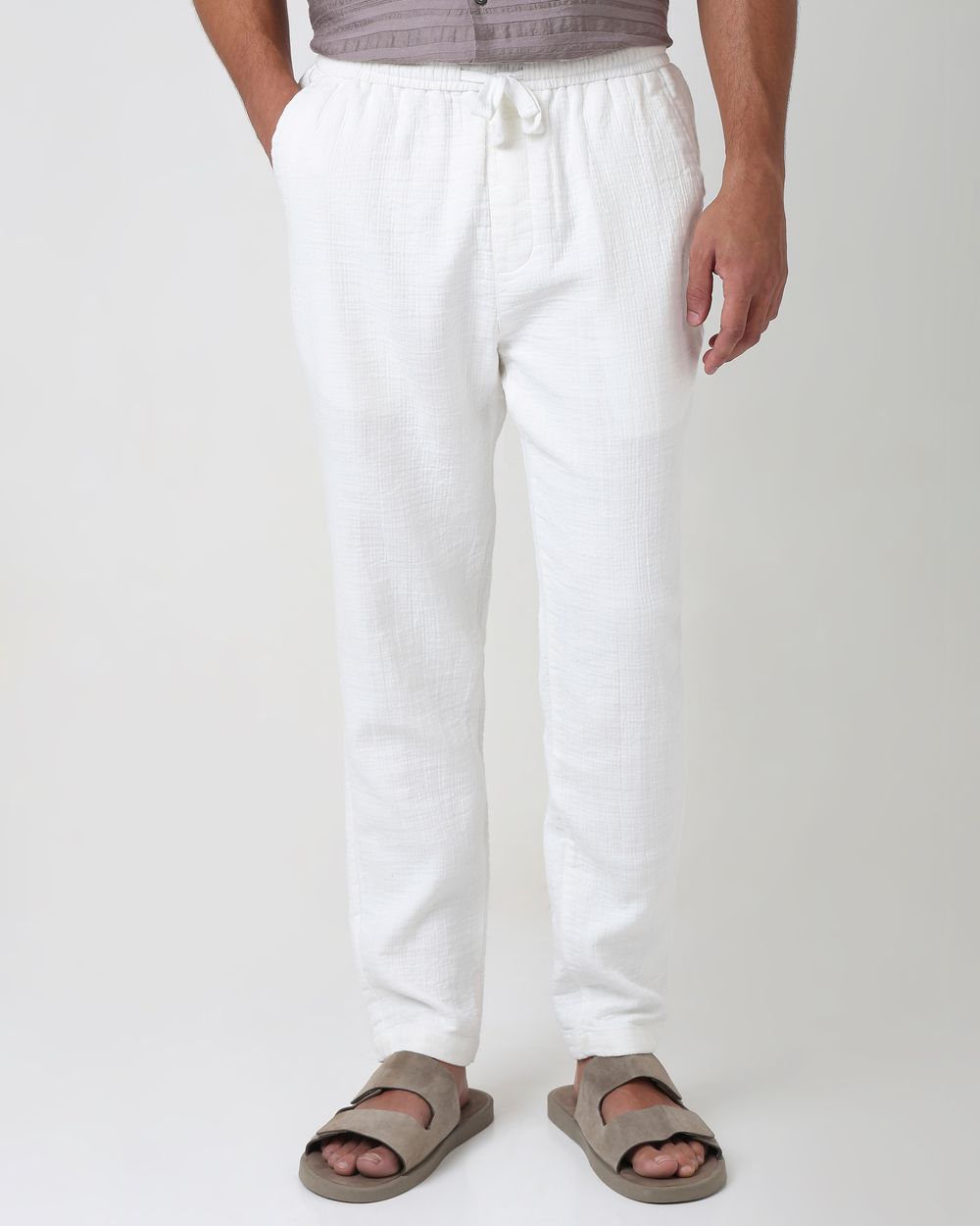 Off White Relaxed Fit Drawstring Trouser
