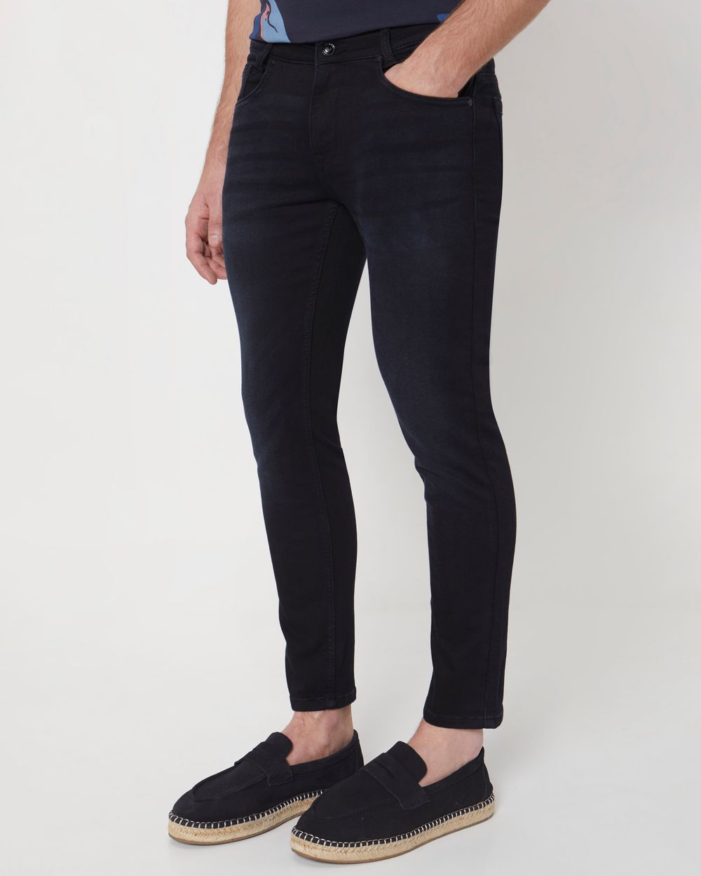 Black Ankle Length Denim Deluxe Stretch Jeans