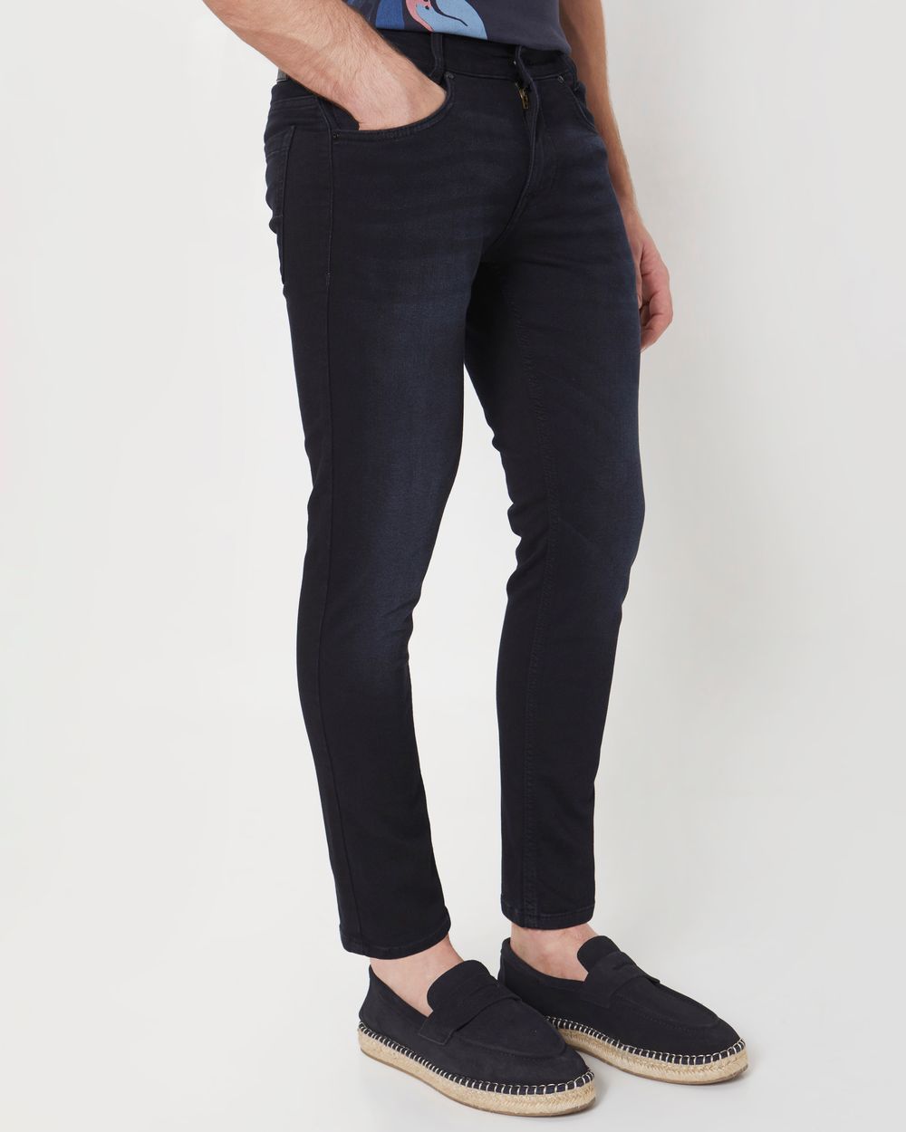 Black Ankle Length Denim Deluxe Stretch Jeans