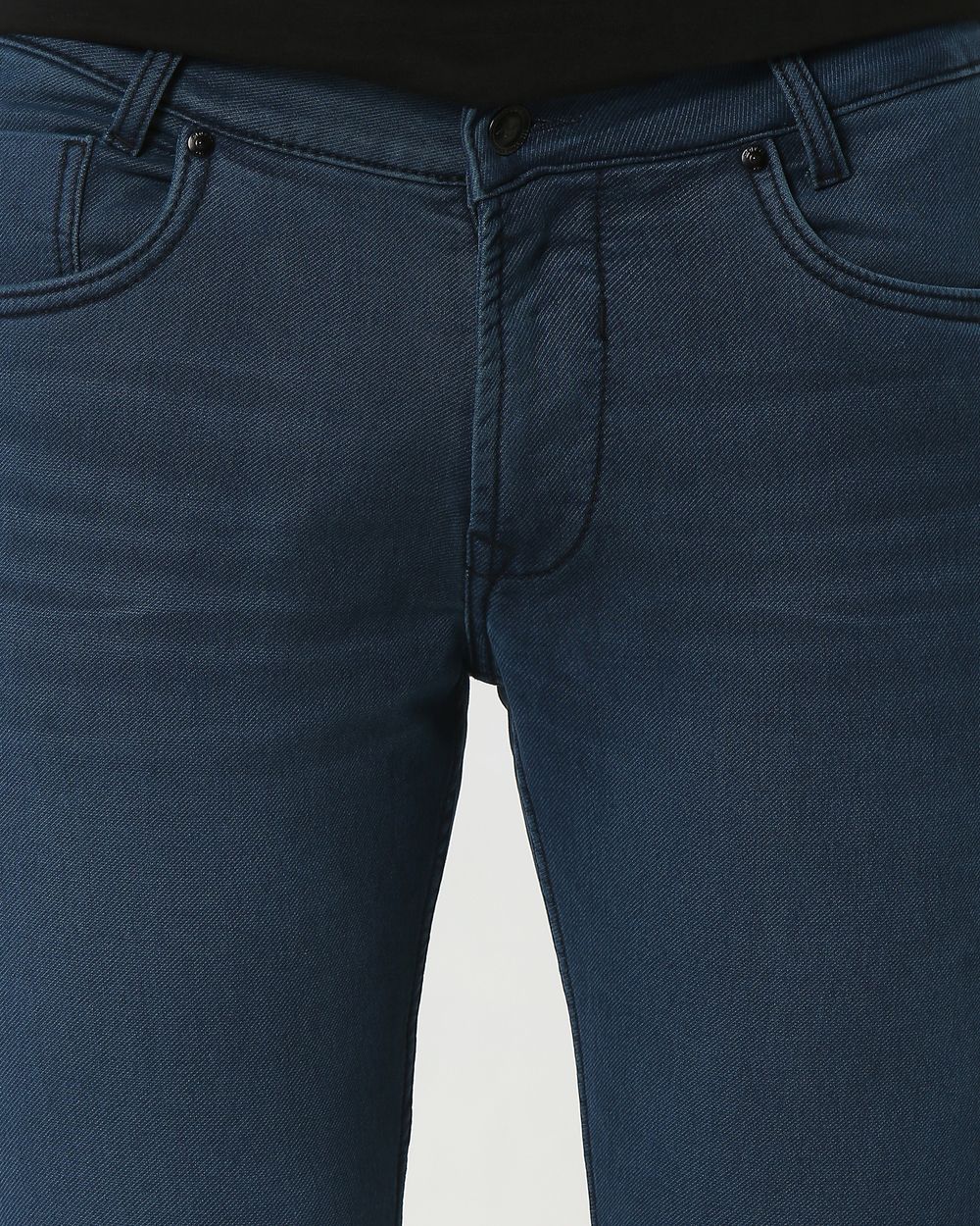 Deep Indigo Blue Ankle Length Denim Deluxe Stretch Jeans