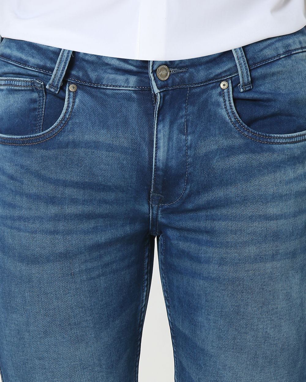 Mid Blue Super Slim Fit Denim Deluxe Stretch Jeans