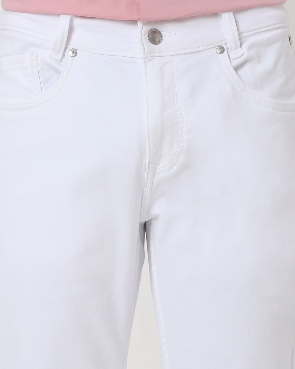 White Narrow Fit Denim Deluxe Stretch Jeans