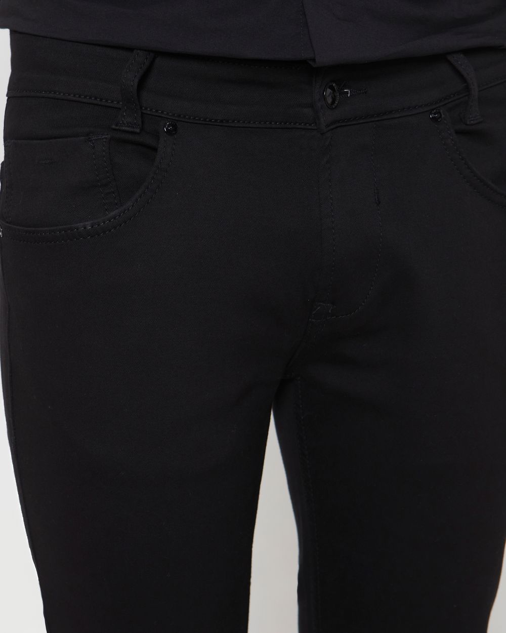 Jet Black Narrow Fit Denim Deluxe Stretch Jeans