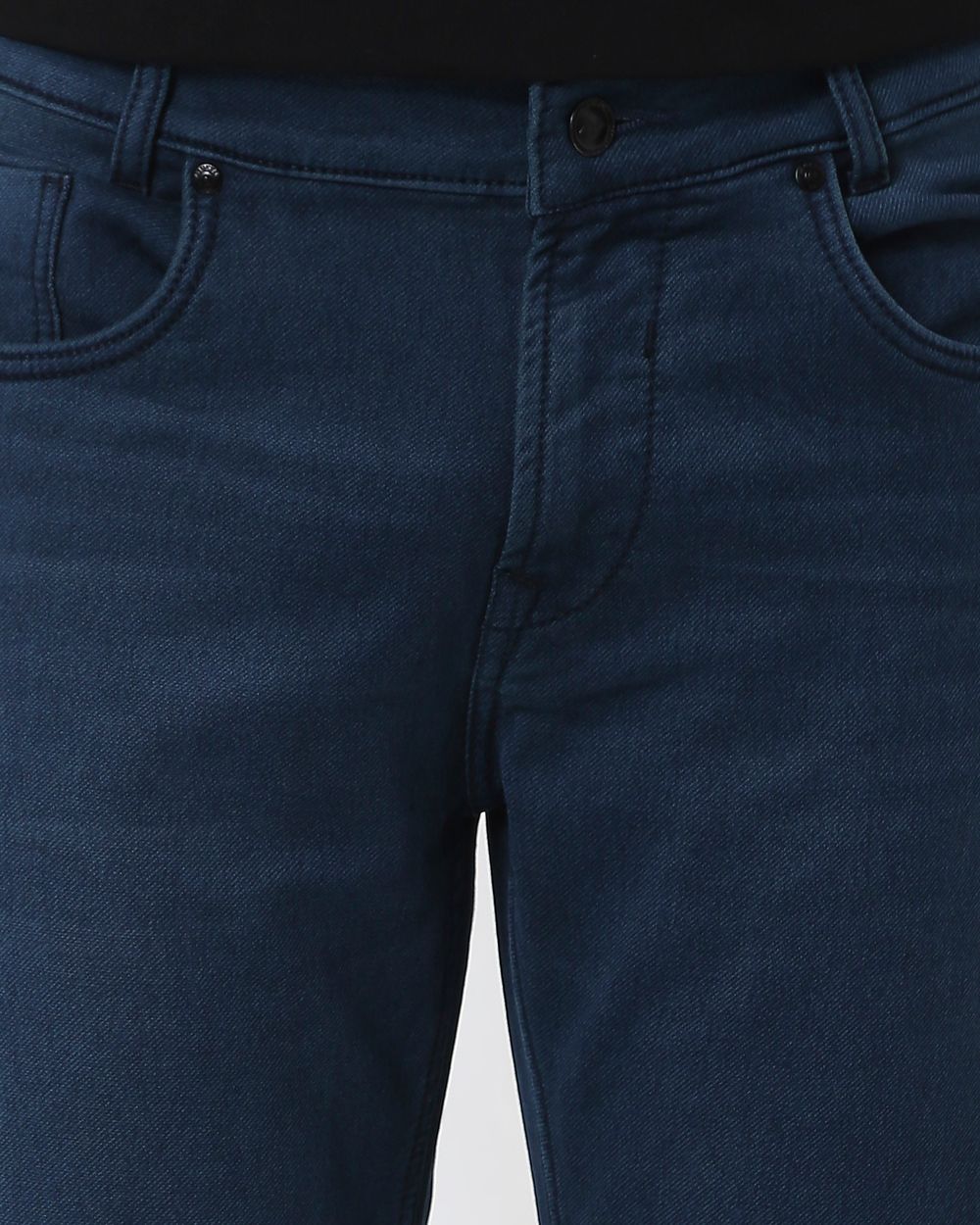 Deep Indigo Blue Narrow Fit Denim Deluxe Stretch Jeans