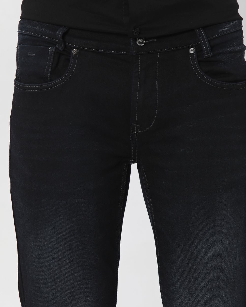 Black Narrow Fit Denim Deluxe Stretch Jeans
