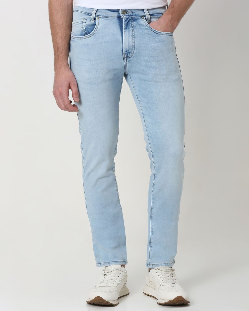 Light Blue Narrow Fit Denim Deluxe Stretch Jeans