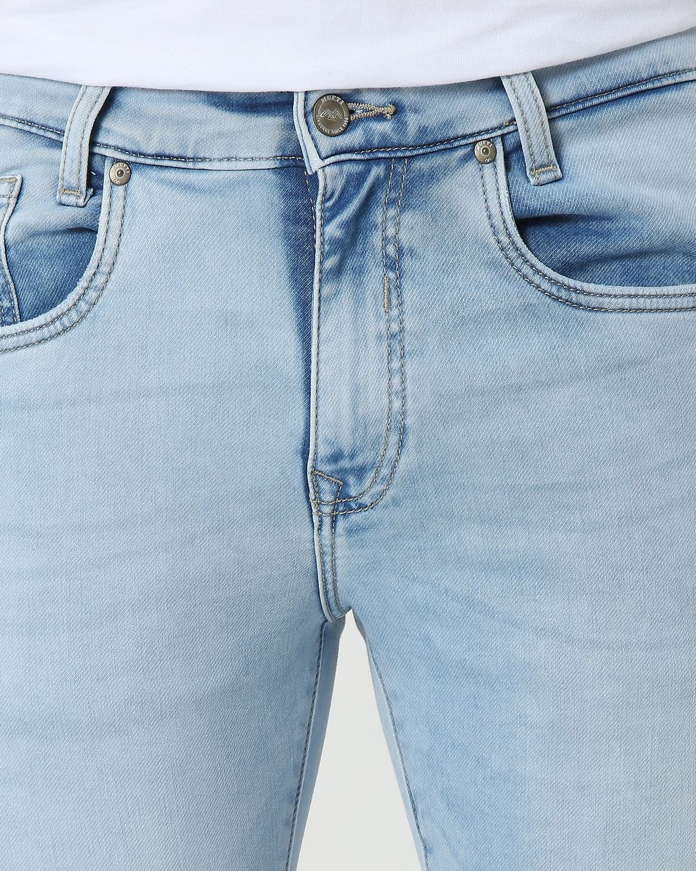 Light Blue Narrow Fit Denim Deluxe Stretch Jeans