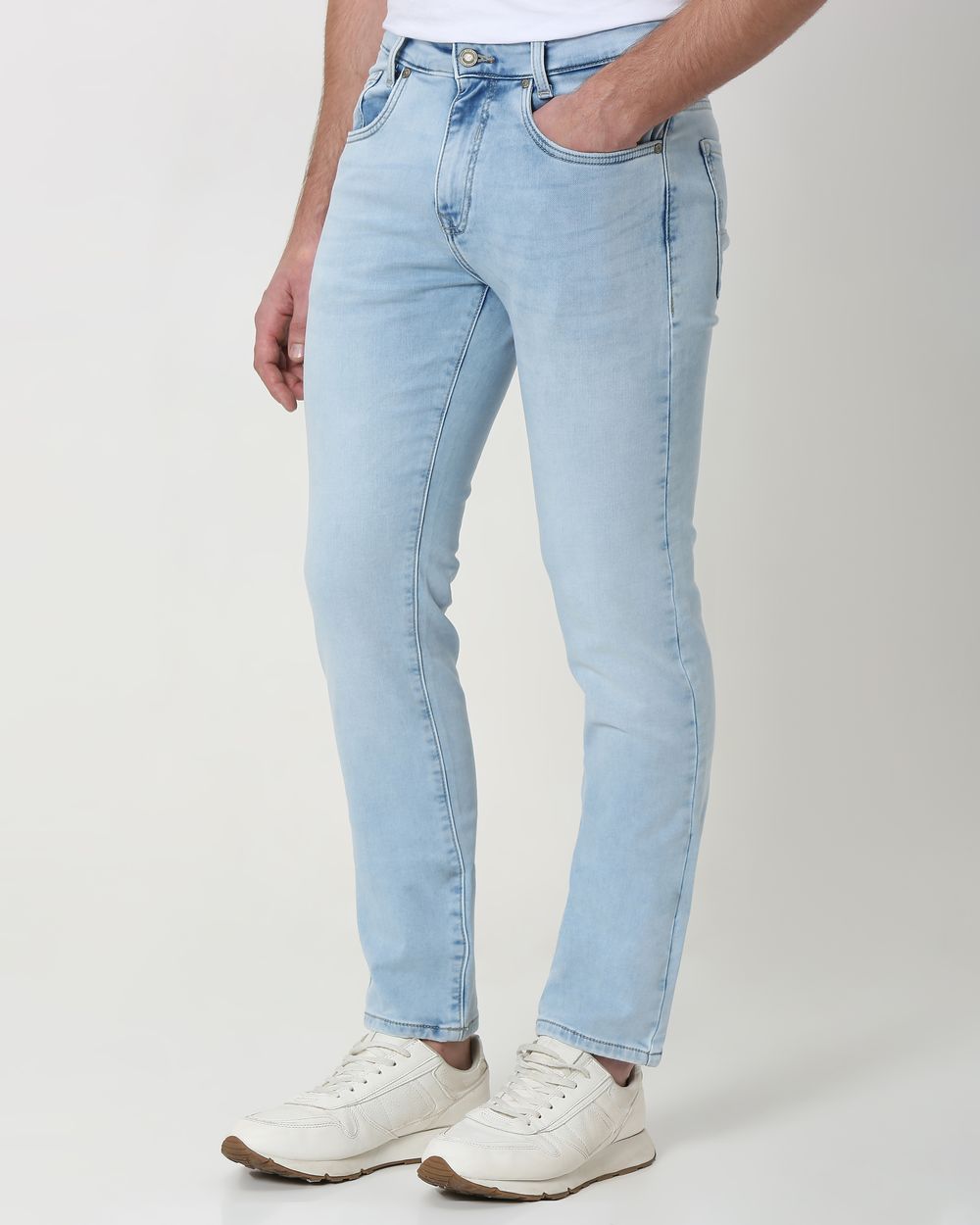 Light Blue Narrow Fit Denim Deluxe Stretch Jeans