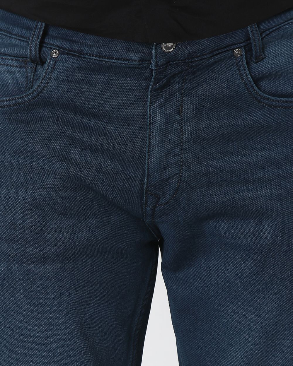 Deep Indigo Blue Straight Fit Denim Deluxe Stretch Jeans