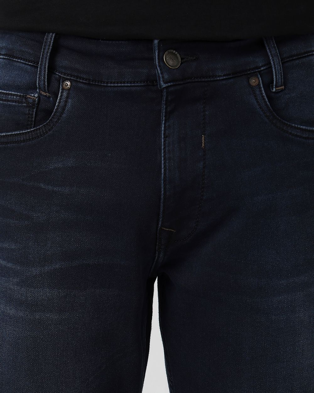Blue Black Straight Fit Denim Deluxe Stretch Jeans