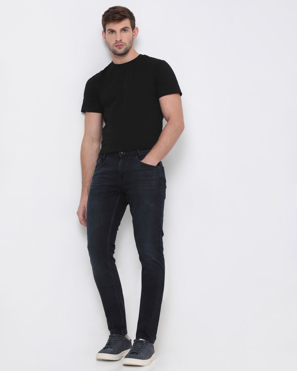 Blue Black Skinny Fit Denim Deluxe Stretch Jeans