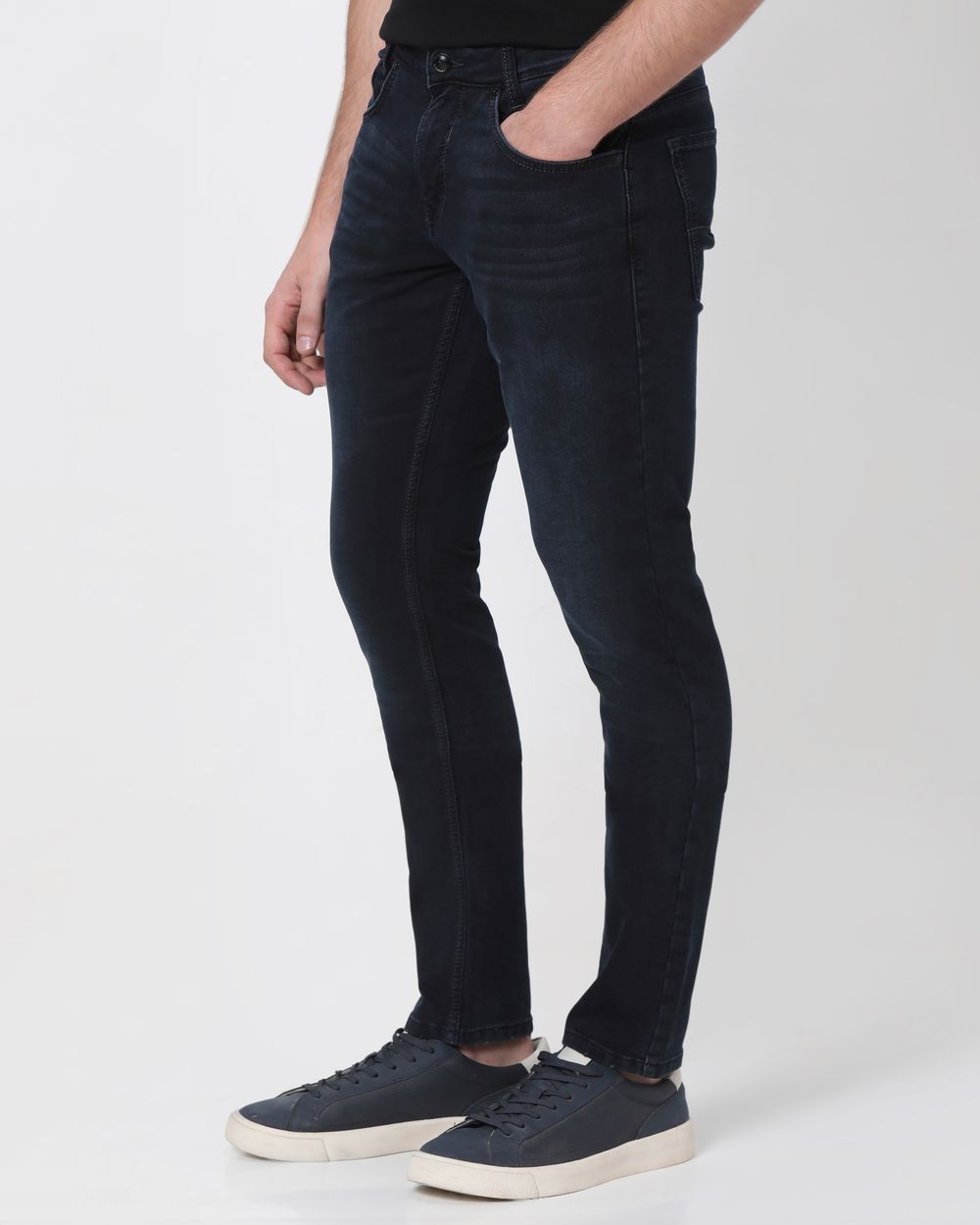Blue Black Skinny Fit Denim Deluxe Stretch Jeans