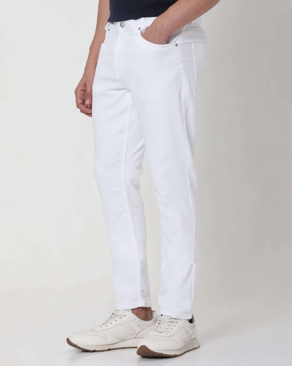 White Skinny Fit Denim Deluxe Stretch Jeans