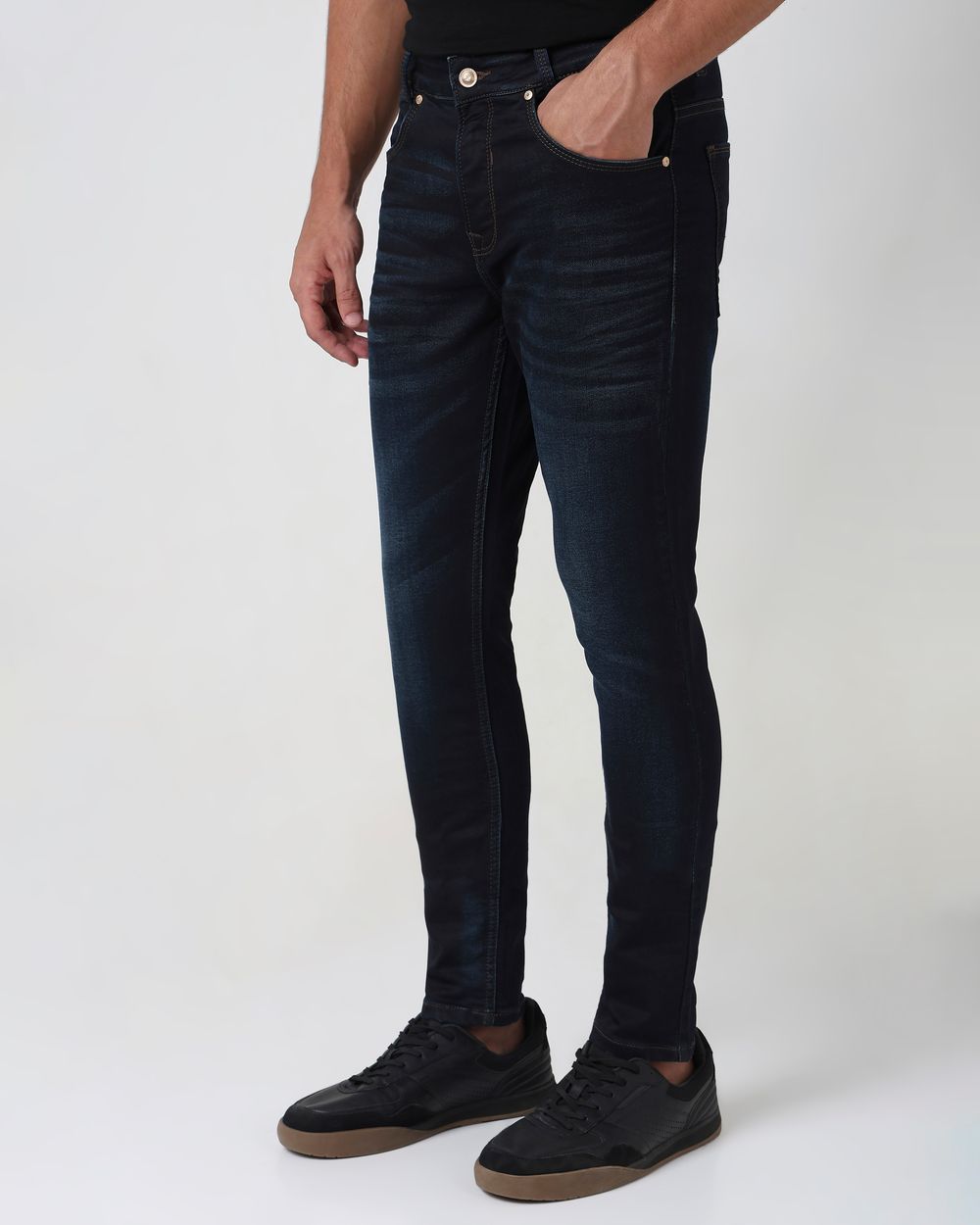 Blue Black Skinny Fit Denim Deluxe Stretch Jeans
