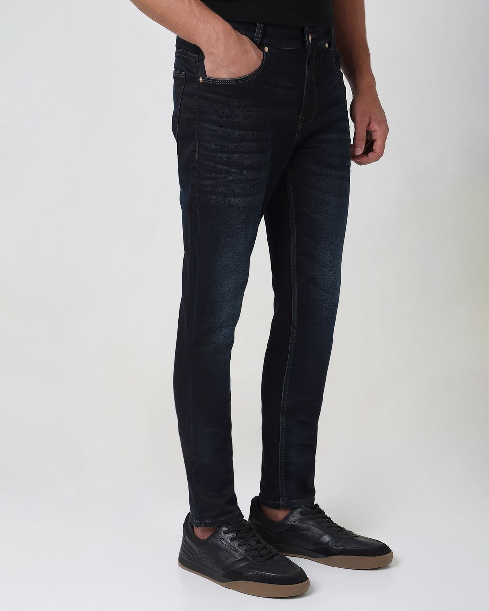 Blue Black Skinny Fit Denim Deluxe Stretch Jeans