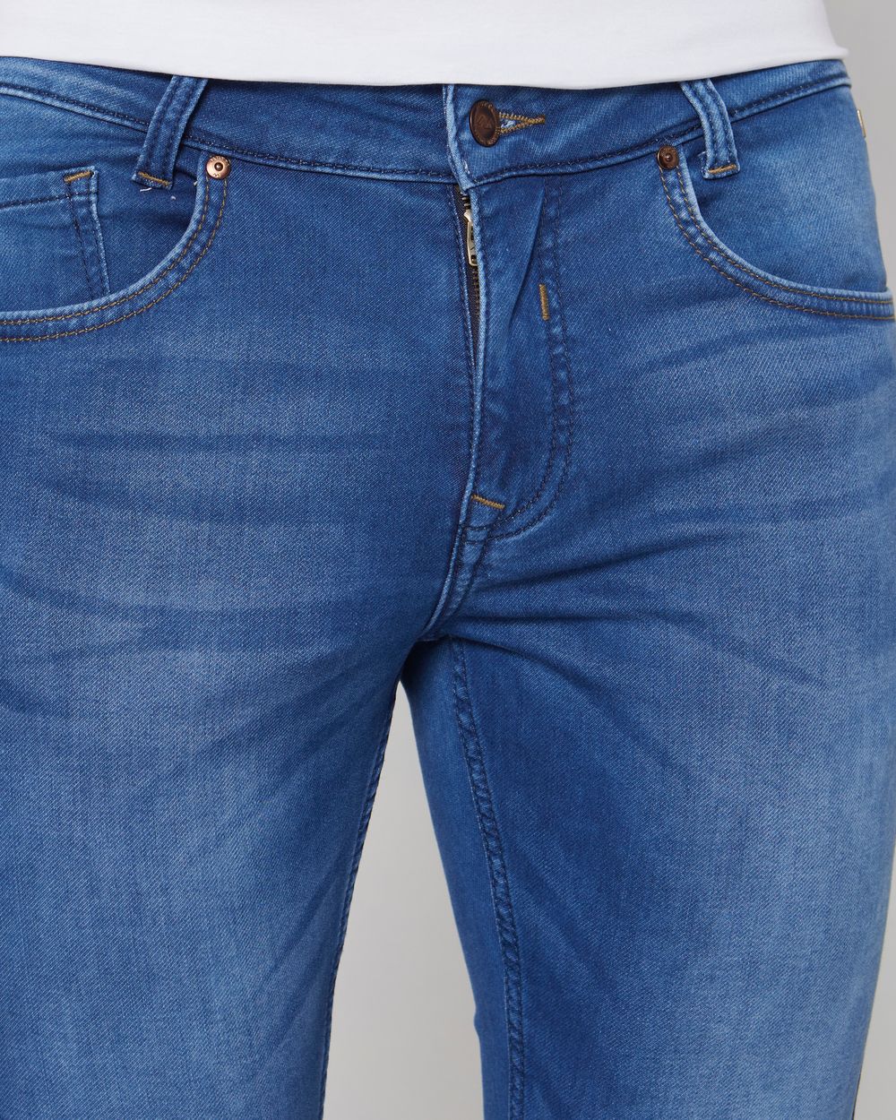 Mid Blue Skinny Fit Denim Deluxe Stretch Jeans