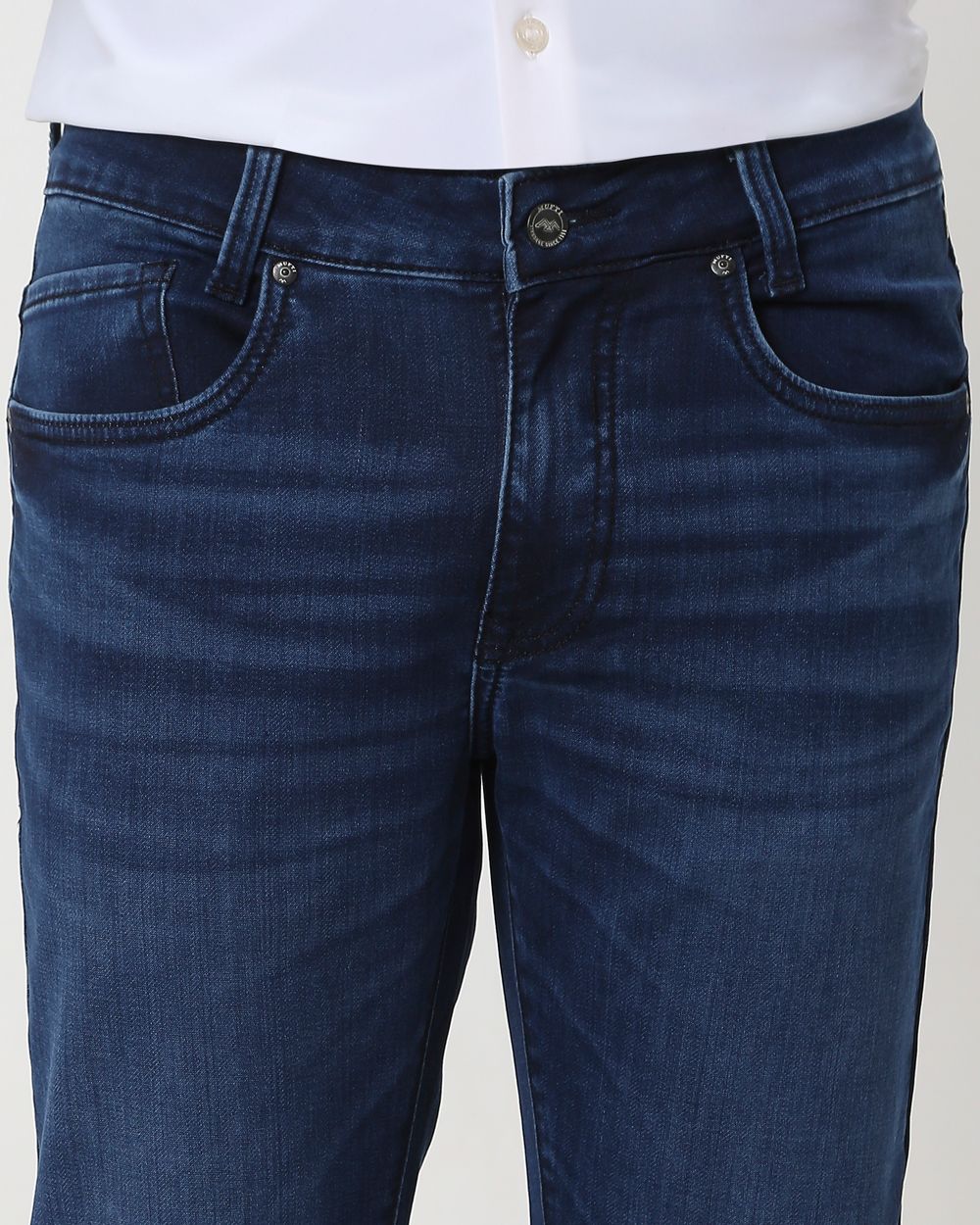 Dark Indigo Blue Super Slim Fit Denim Deluxe Stretch Jeans