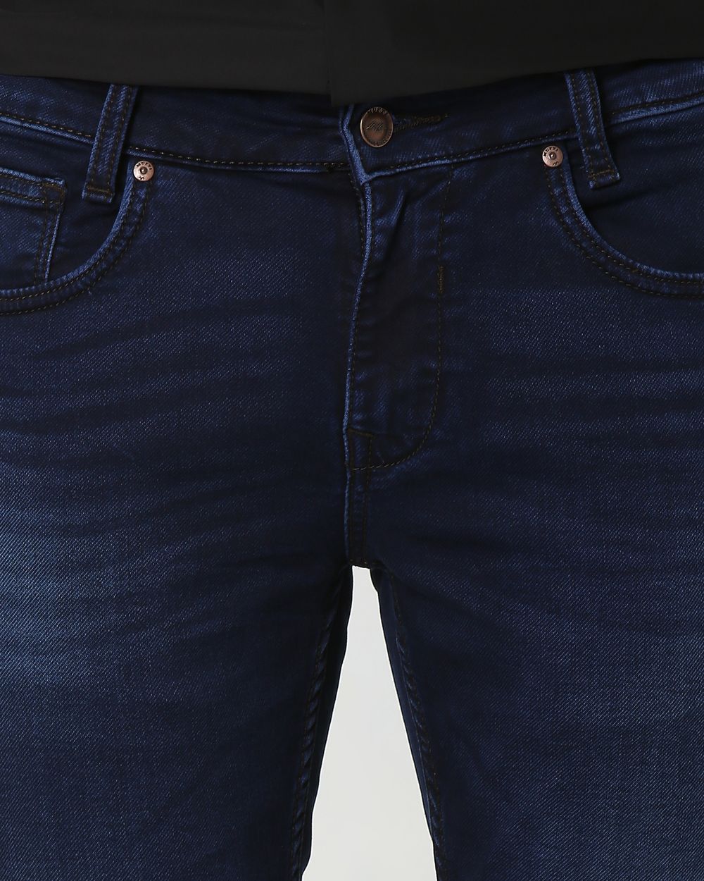 Dark Indigo Blue Super Slim Fit Denim Deluxe Stretch Jeans