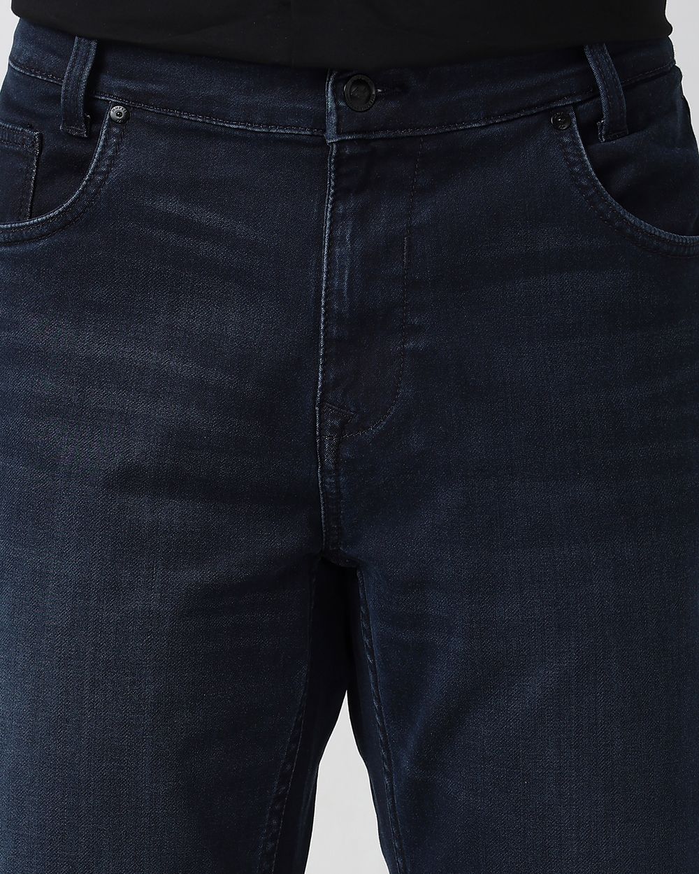 Blue Black Narrow Fit Denim Deluxe Stretch Jeans