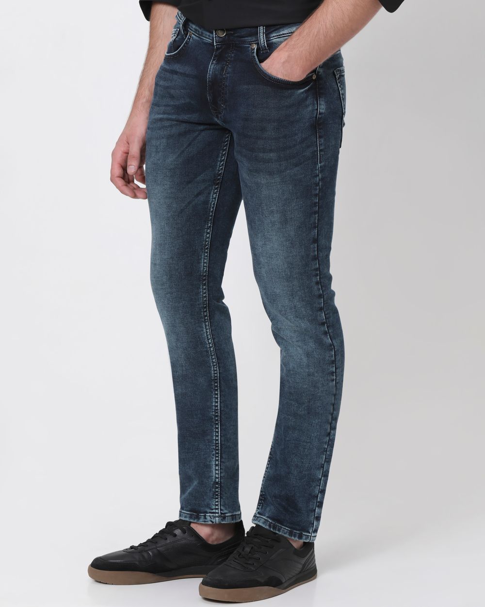 Blue Black Super Slim Fit Denim Deluxe Stretch Jeans