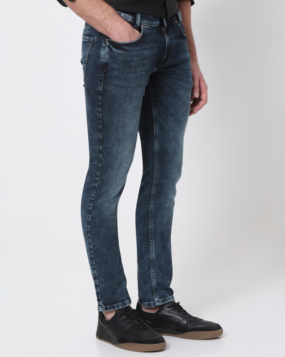 Blue Black Super Slim Fit Denim Deluxe Stretch Jeans