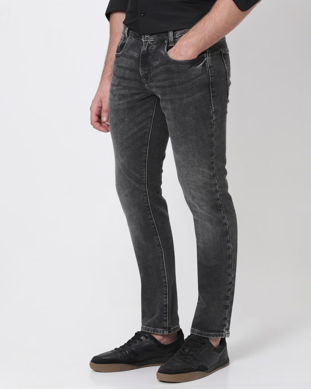 Charcoal Super Slim Fit Denim Deluxe Stretch Jeans