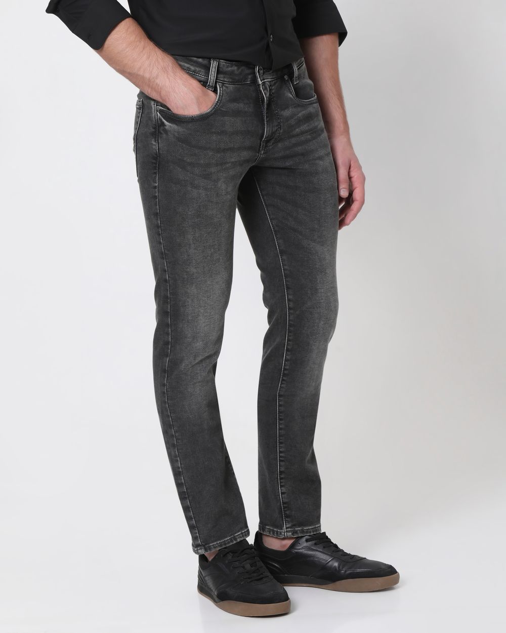 Charcoal Super Slim Fit Denim Deluxe Stretch Jeans
