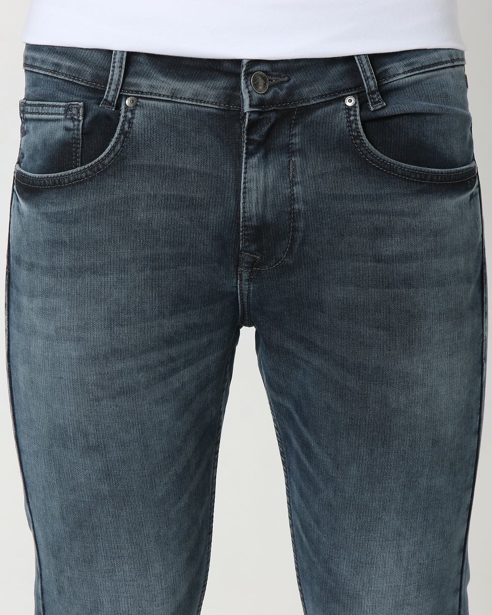 Blue Grey Skinny Fit Denim Deluxe Stretch Jeans