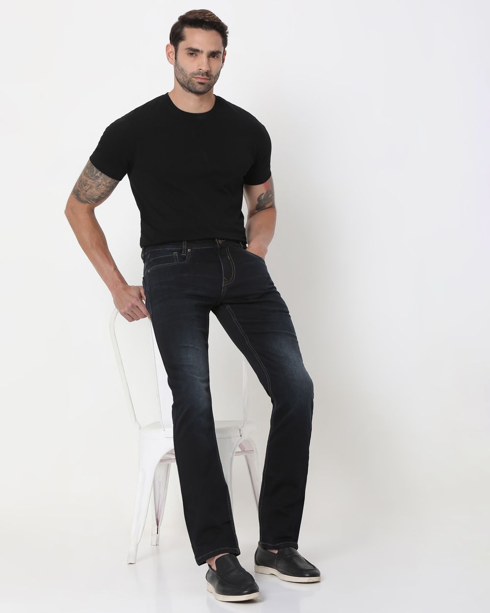 Black Super Slim Fit Denim Deluxe Stretch Jeans