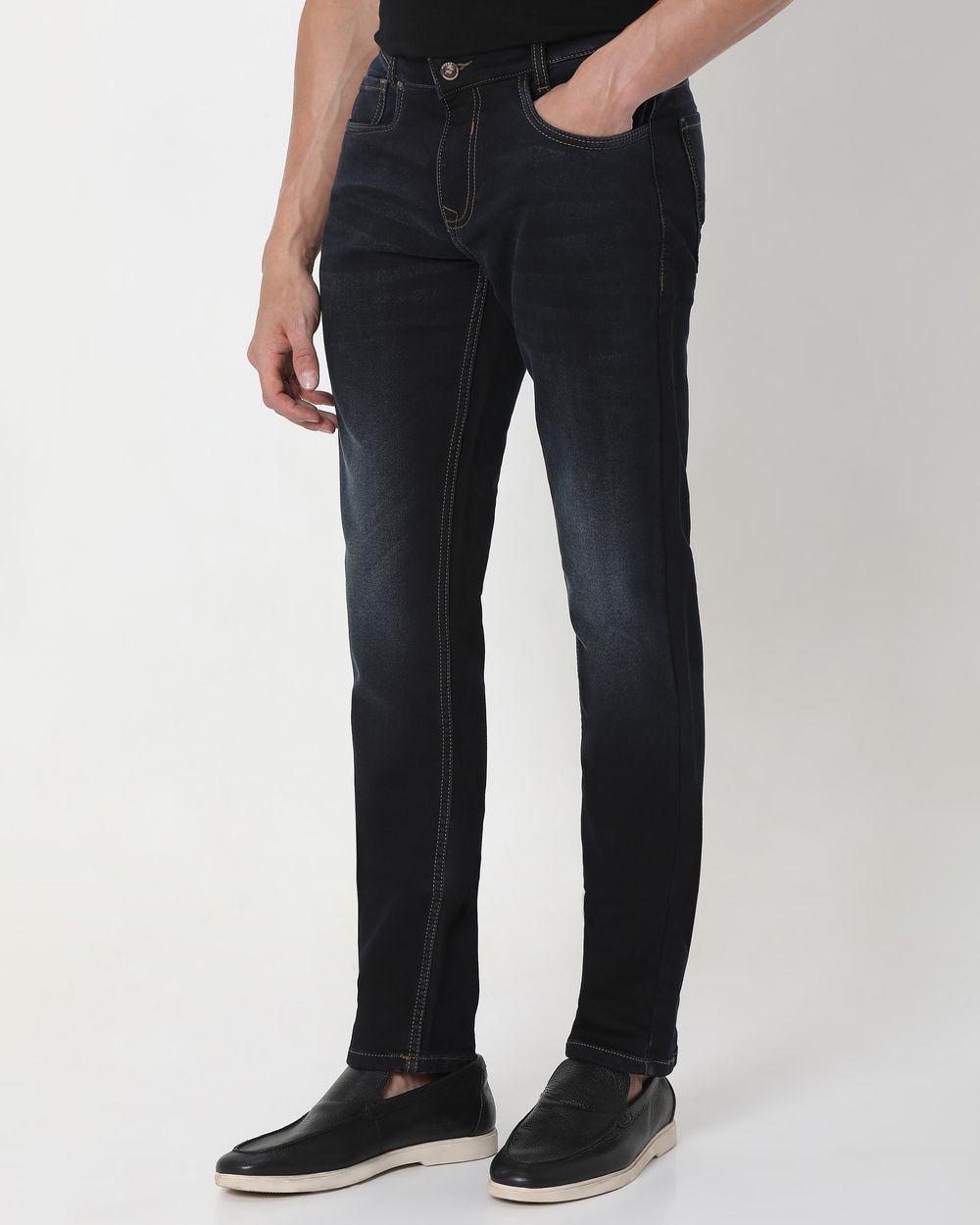 Black Super Slim Fit Denim Deluxe Stretch Jeans